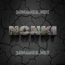 nonki in Cracked Stone style - 3D name wallpaper