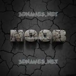 noob in Cracked Stone style - 3D name wallpaper