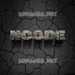 noode in Cracked Stone style - 3D name wallpaper