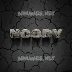 noody in Cracked Stone style - 3D name wallpaper