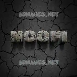 noofi in Cracked Stone style - 3D name wallpaper