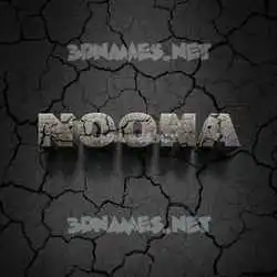 noona in Cracked Stone style - 3D name wallpaper