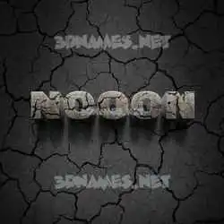 nooon in Cracked Stone style - 3D name wallpaper