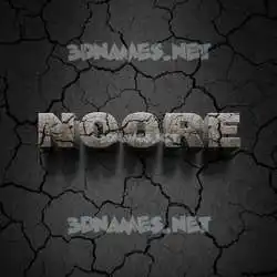 noore in Cracked Stone style - 3D name wallpaper