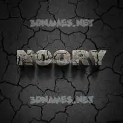 noory in Cracked Stone style - 3D name wallpaper