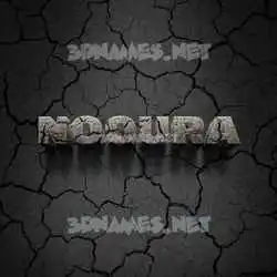 nooura in Cracked Stone style - 3D name wallpaper