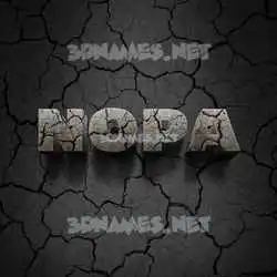nopa in Cracked Stone style - 3D name wallpaper