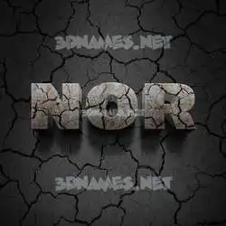 nor in Cracked Stone style - 3D name wallpaper