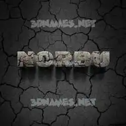 norbu in Cracked Stone style - 3D name wallpaper