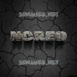 nored in Cracked Stone style - 3D name wallpaper