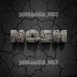 nosh in Cracked Stone style - 3D name wallpaper