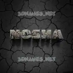 nosha in Cracked Stone style - 3D name wallpaper