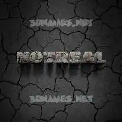 notreal in Cracked Stone style - 3D name wallpaper