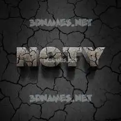 noty in Cracked Stone style - 3D name wallpaper
