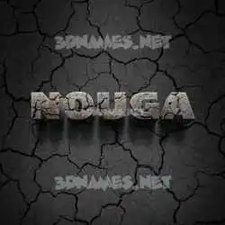 nouga in Cracked Stone style - 3D name wallpaper