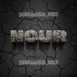 nour in Cracked Stone style - 3D name wallpaper