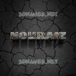 nouraiz in Cracked Stone style - 3D name wallpaper