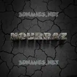 nourraz in Cracked Stone style - 3D name wallpaper