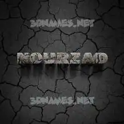nourzad in Cracked Stone style - 3D name wallpaper