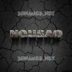 nousad in Cracked Stone style - 3D name wallpaper