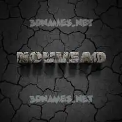 nouvsad in Cracked Stone style - 3D name wallpaper