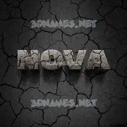 nova in Cracked Stone style - 3D name wallpaper