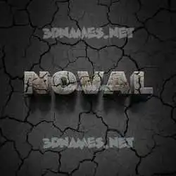 noval in Cracked Stone style - 3D name wallpaper