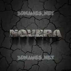 novera in Cracked Stone style - 3D name wallpaper