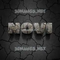 novi in Cracked Stone style - 3D name wallpaper