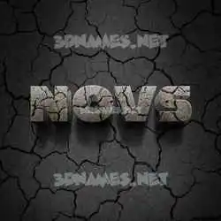 novs in Cracked Stone style - 3D name wallpaper