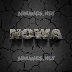 nowa in Cracked Stone style - 3D name wallpaper
