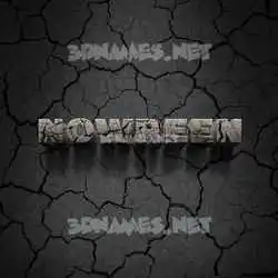 nowreen in Cracked Stone style - 3D name wallpaper