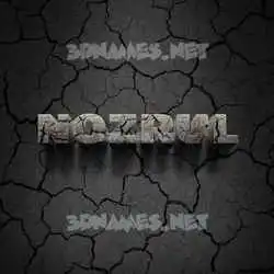 nozrul in Cracked Stone style - 3D name wallpaper