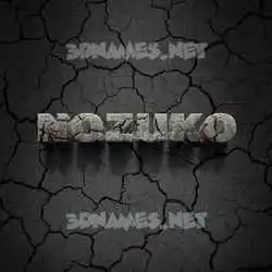 nozuko in Cracked Stone style - 3D name wallpaper