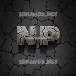 np in Cracked Stone style - 3D name wallpaper