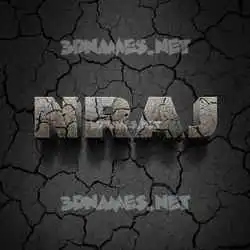 nraj in Cracked Stone style - 3D name wallpaper