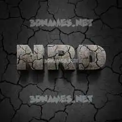 nrd in Cracked Stone style - 3D name wallpaper