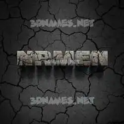 nrmen in Cracked Stone style - 3D name wallpaper