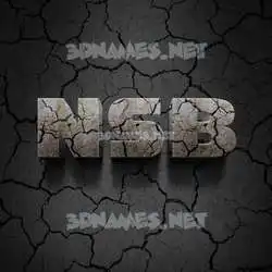nsb in Cracked Stone style - 3D name wallpaper