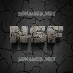 nsf in Cracked Stone style - 3D name wallpaper