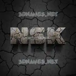 nsk in Cracked Stone style - 3D name wallpaper
