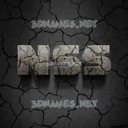 nss in Cracked Stone style - 3D name wallpaper