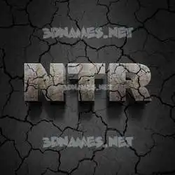 ntr in Cracked Stone style - 3D name wallpaper