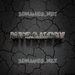 ntsakow in Cracked Stone style - 3D name wallpaper