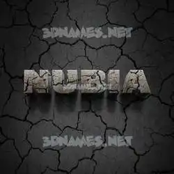 nubia in Cracked Stone style - 3D name wallpaper
