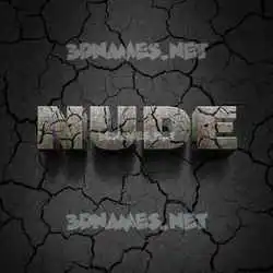 nude in Cracked Stone style - 3D name wallpaper