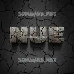 nue in Cracked Stone style - 3D name wallpaper