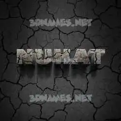 nuhat in Cracked Stone style - 3D name wallpaper