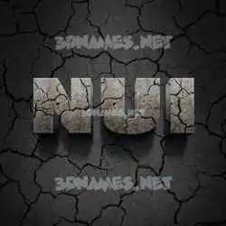 nui in Cracked Stone style - 3D name wallpaper