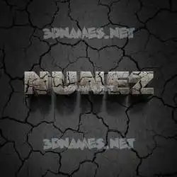 nunez in Cracked Stone style - 3D name wallpaper